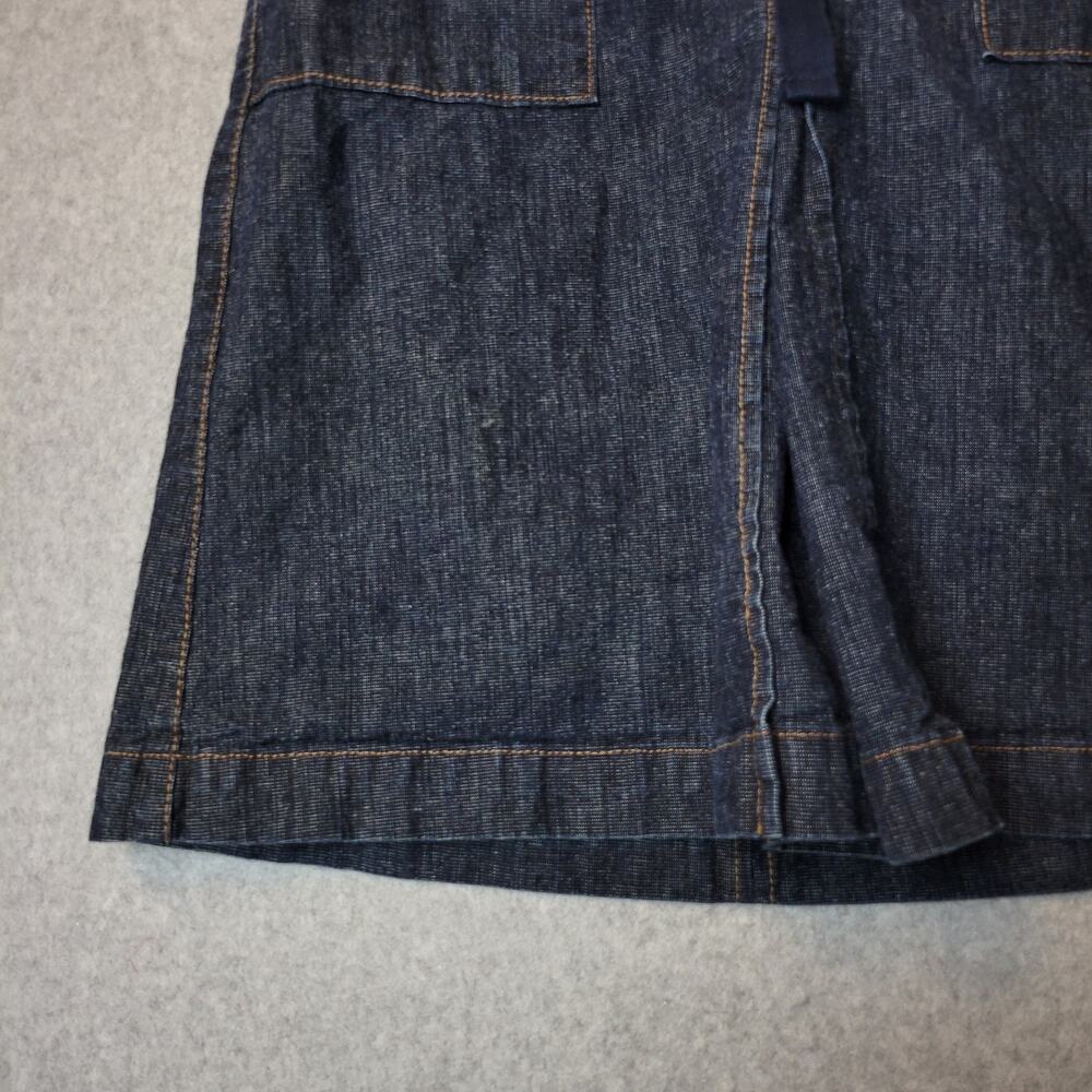 Vtg Y2k Gap Jeans 100% Cotton Blue Denim Lace Up Knee Length Skirt Women's 8 - Picture 5 of 11